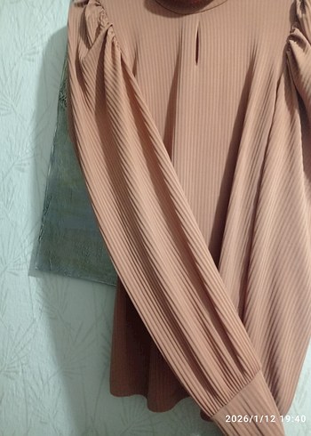 Kadın Kahverengi Pilili Uzun Kollu Bluz - Görsel 4