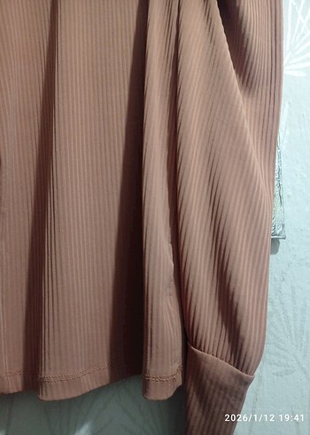 Kadın Kahverengi Pilili Uzun Kollu Bluz - Görsel 5