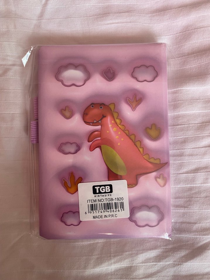 Pembe Pastel Dinozor Temalı Defter - Görsel 2