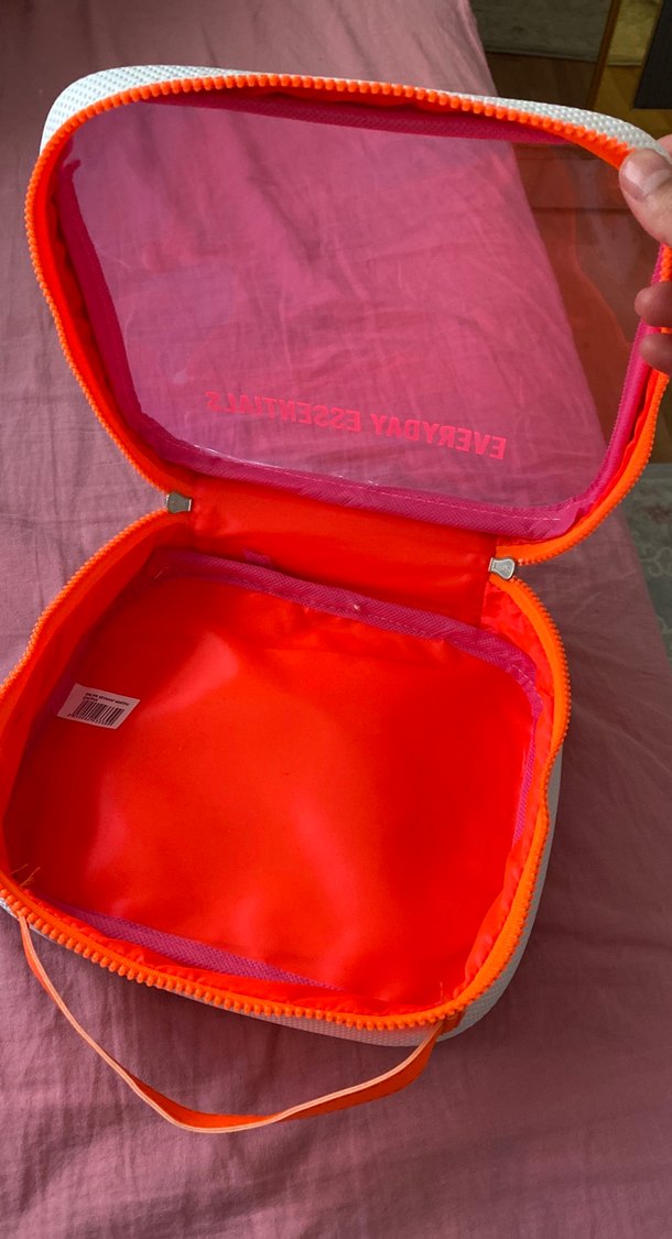 Pembe Kadın Makyaj Çantası Fermuarlı - Görsel 2