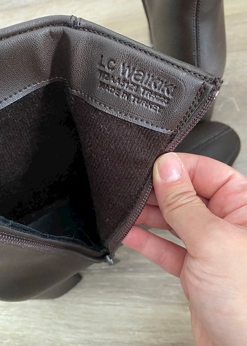 LC Waikiki Kahverengi Deri Topuklu Kadın Bot
