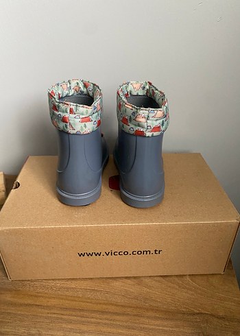 23 Beden gri Renk Gri Erkek Çocuk Kauçuk Bot Velcro