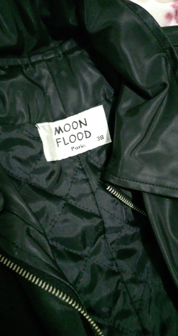 Siyah Deri Fermuarlı Kadın Ceket - Görsel 2