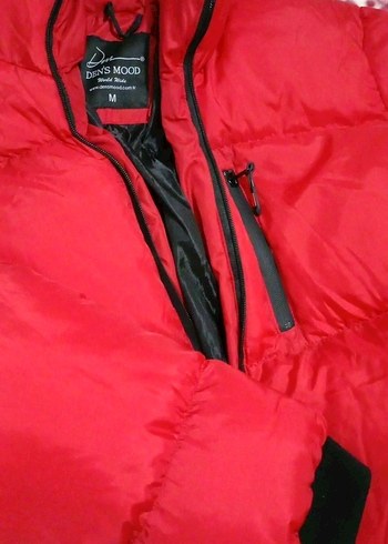 Kırmızı Fermuarlı  Kışlık Mont - Görsel 3