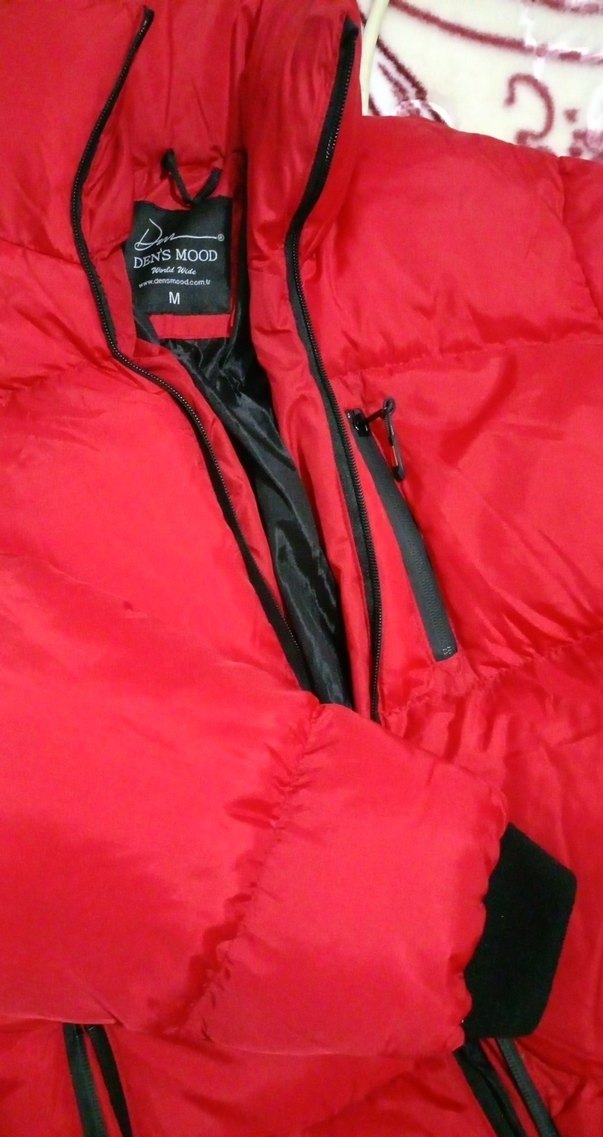 Kırmızı Fermuarlı  Kışlık Mont - Görsel 3