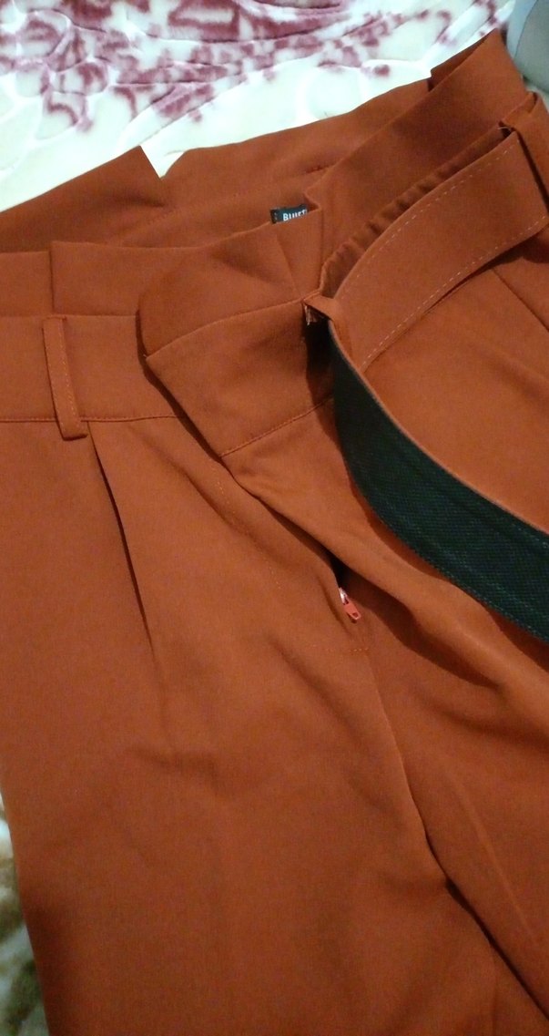 Kemerli Kadın Midi Kahverengi Pantolon - Görsel 2