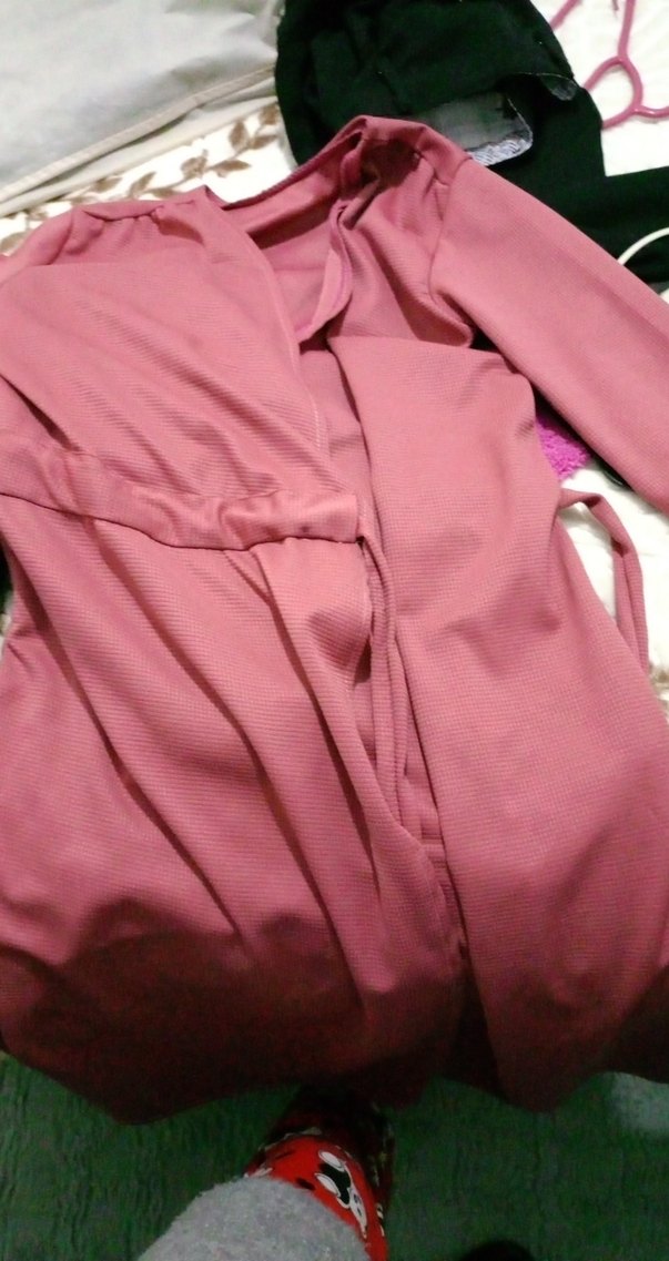 Bordo Uzun Kollu Hemşirelik Sabahlığı - Görsel 2