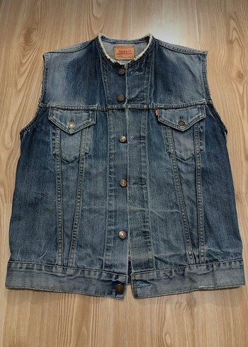 Levis Mavi Parlak Kolsuz Kot Ceket