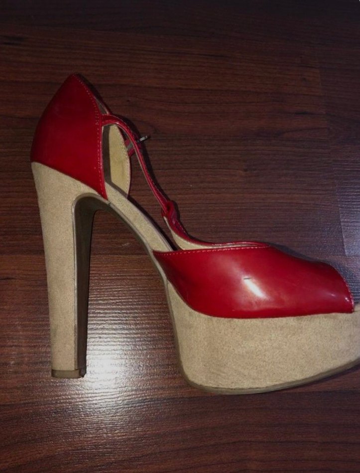 Kırmızı Platform Topuklu Kadın Ayakkabı - Görsel 3