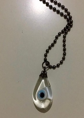 Uzun Zincirli Beyaz Yılan Desenli Kolye - Görsel 2