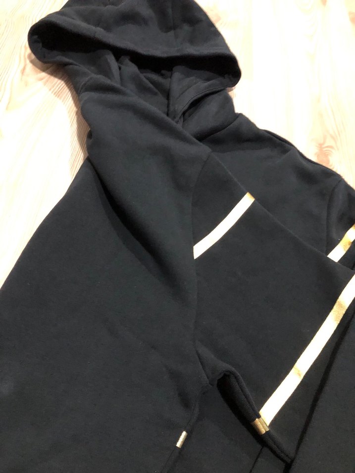 Siyah Kapüşonlu EA7 Fermuarlı Sweatshirt - Görsel 3