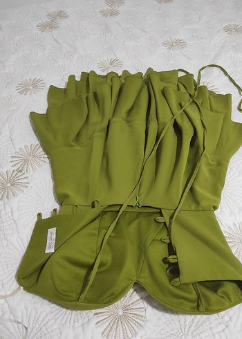 Yeşil Straplez Mini Elbise - Görsel 2