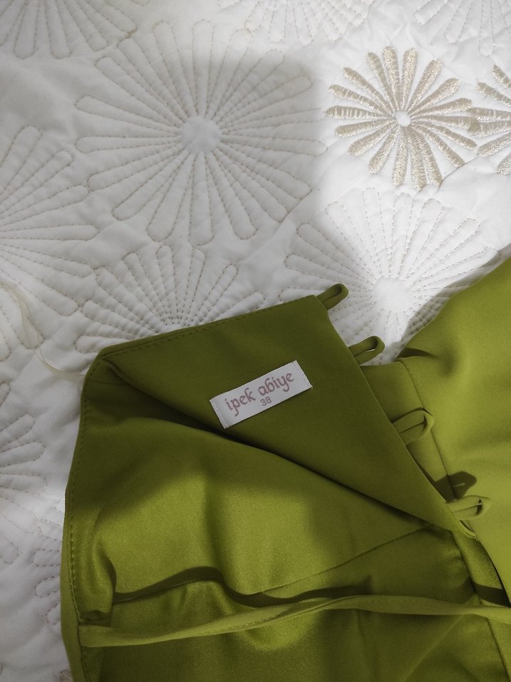 Yeşil Straplez Mini Elbise - Görsel 3