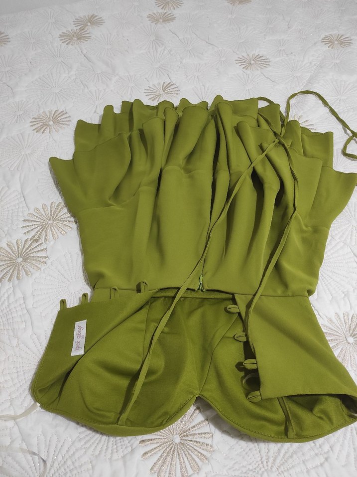 Yeşil Straplez Mini Elbise - Görsel 2