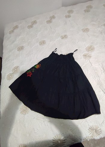 Nakışlı Siyah Uzun Hamile Eteği - Görsel 2