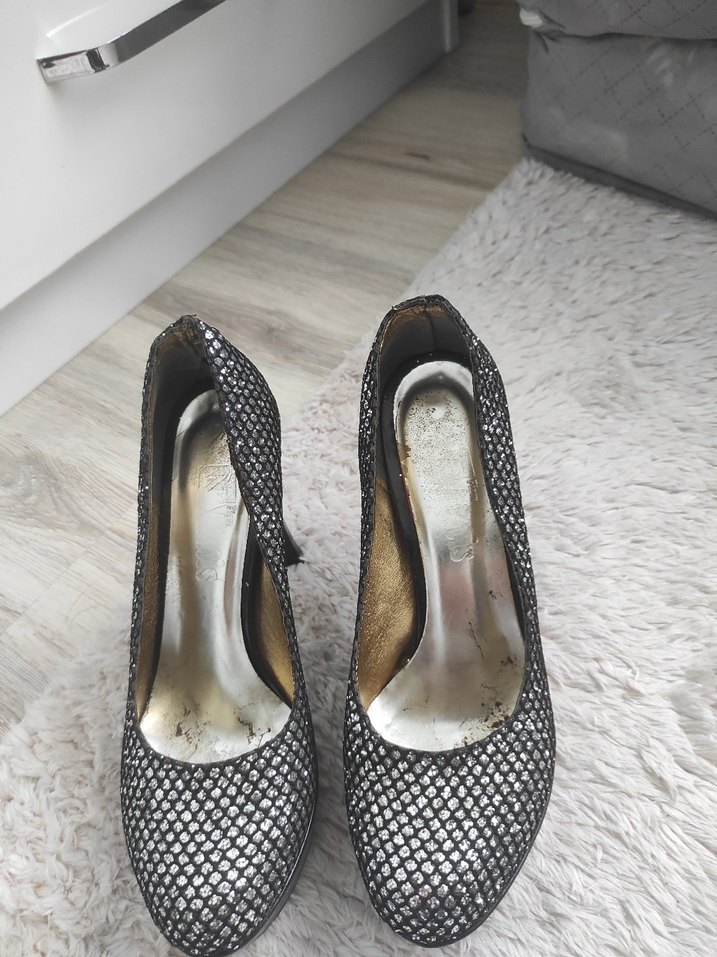 Gri Yılan Desenli Stiletto Kadın Topuklu - Görsel 4