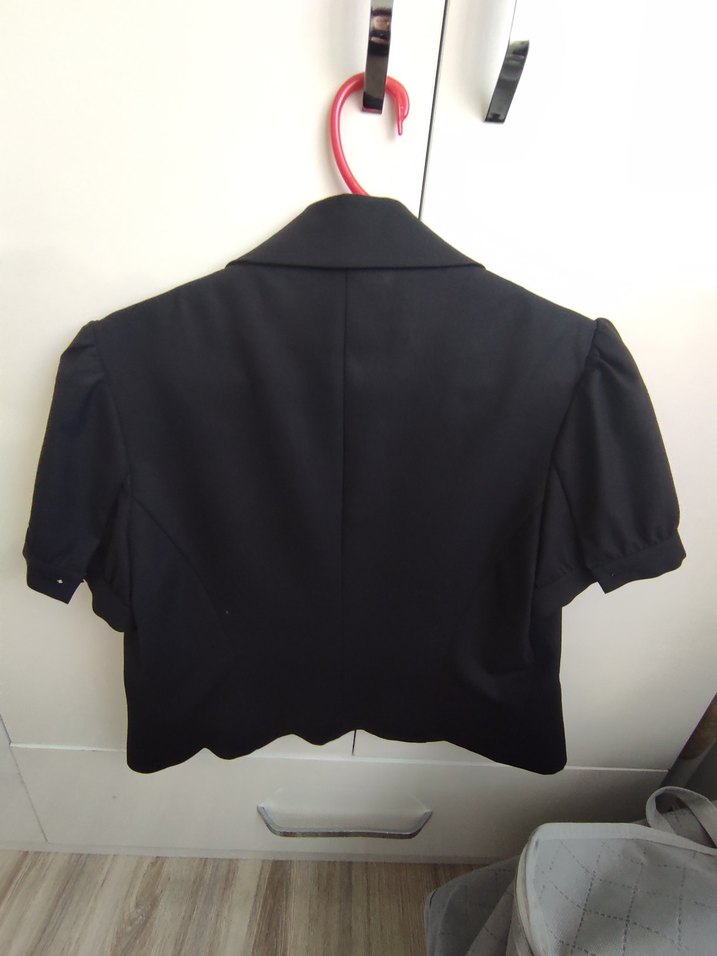 Siyah Kısa Kollu Kadın Blazer - Görsel 2