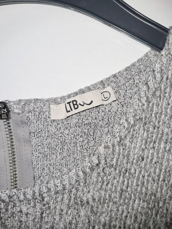 Gri Kemerli Kadın Triko Tulum - Görsel 5