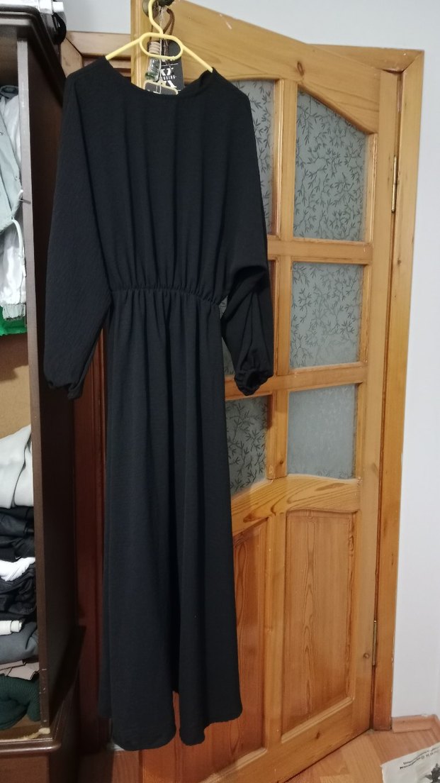 Siyah Uzun KolluElbise - Görsel 2