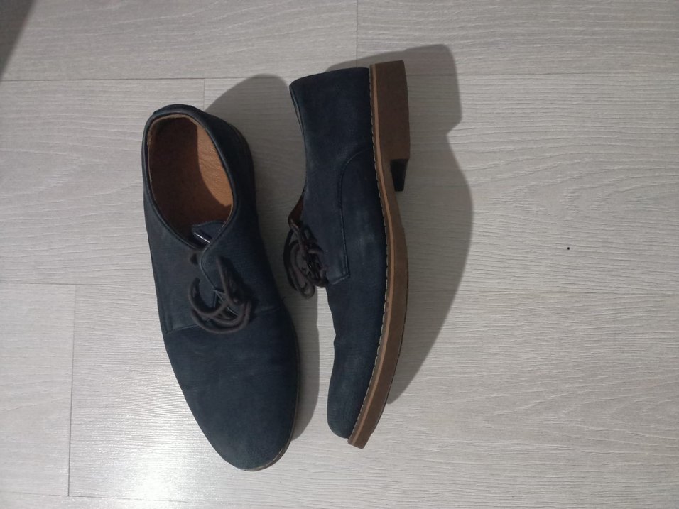 mavi Süet Erkek Klasik Ayakkabı - Görsel 3