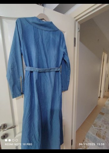 Kadın Mavi Mini Denim Ceket - Görsel 3