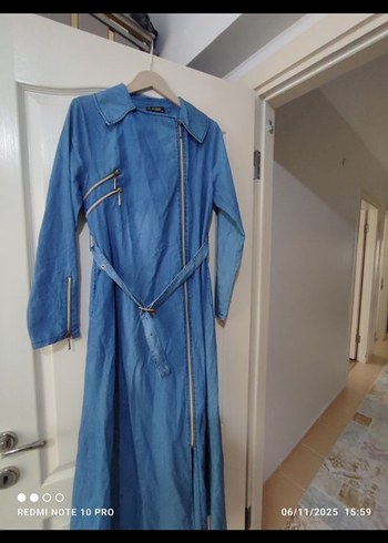 Kadın Mavi Mini Denim Ceket - Görsel 2