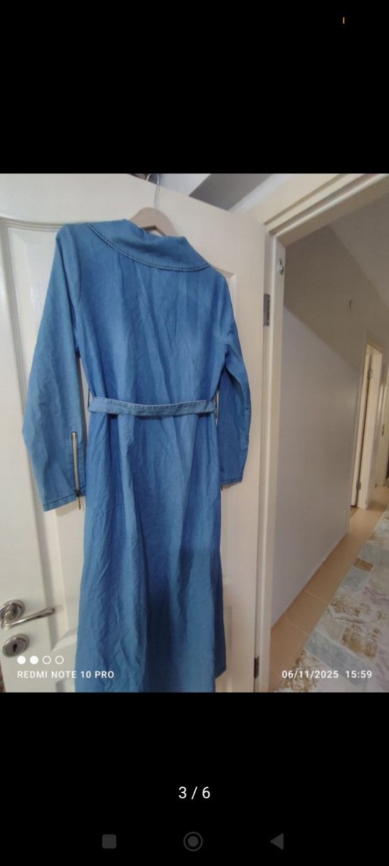 Kadın Mavi Mini Denim Ceket - Görsel 3