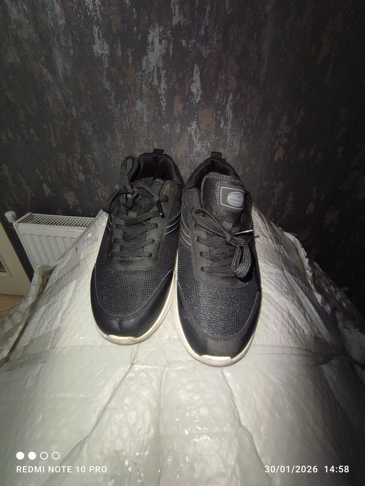 Siyah Gri Bağcıklı  erkek Spor Ayakkabı - Görsel 2