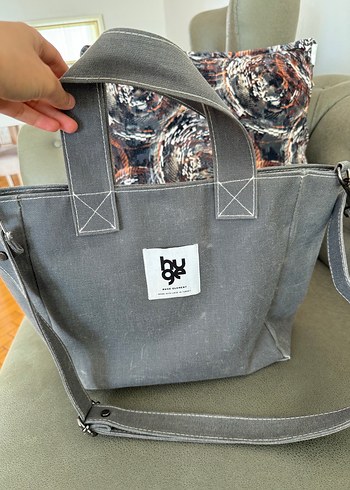 Gri Baskılı Kadın Omuz Çantası - Görsel 7