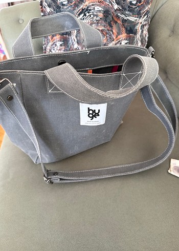 Gri Baskılı Kadın Omuz Çantası - Görsel 4