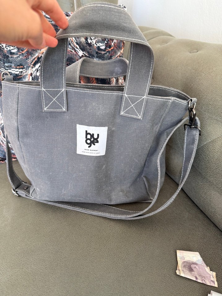 Gri Baskılı Kadın Omuz Çantası - Görsel 3