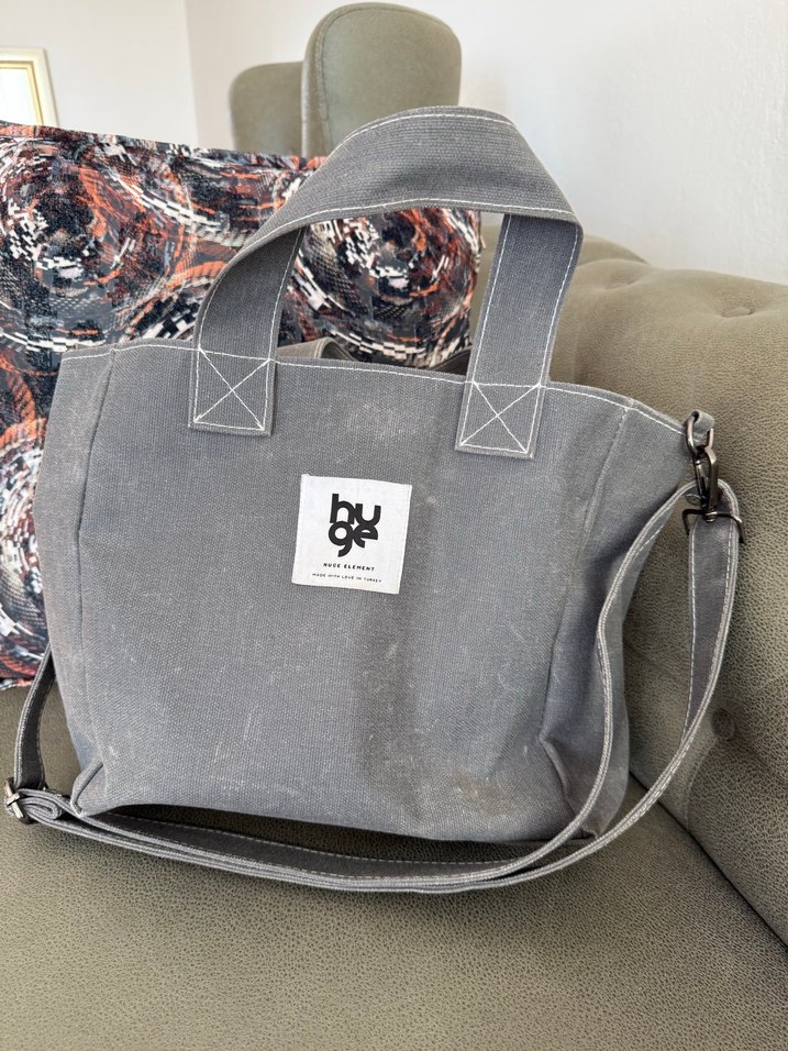 Gri Baskılı Kadın Omuz Çantası - Görsel 2