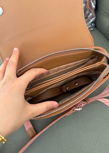 Pembe Baskılı Kadın omuz Çantası - Görsel 5