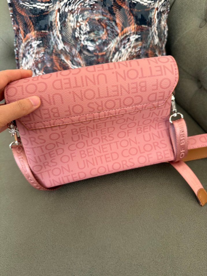 Pembe Baskılı Kadın omuz Çantası - Görsel 3