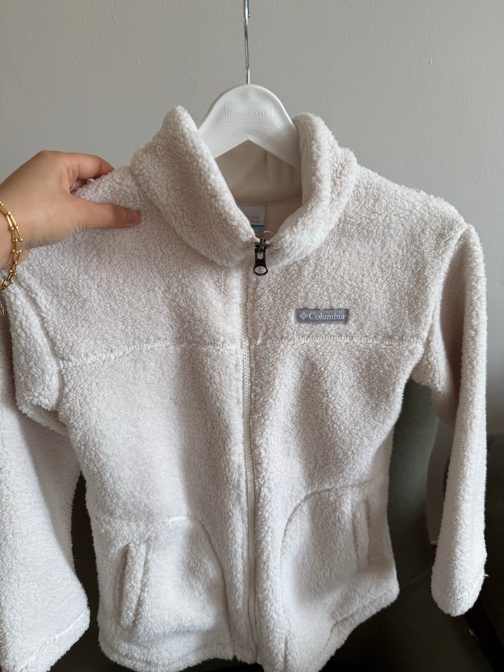 Colombia Beyaz Fermuarlı kadın Polar Sweatshirt - Görsel 3