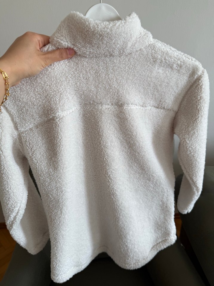 Colombia Beyaz Fermuarlı kadın Polar Sweatshirt - Görsel 4