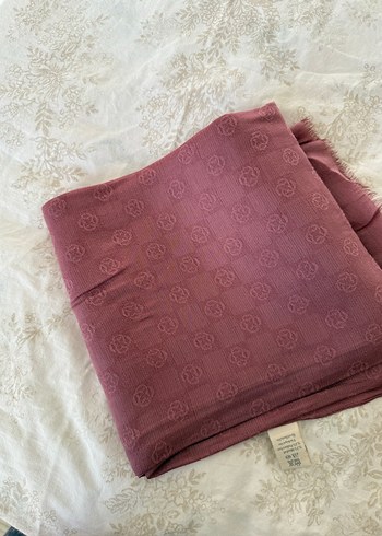 Bordo Kadın Saten Şal - Görsel 3