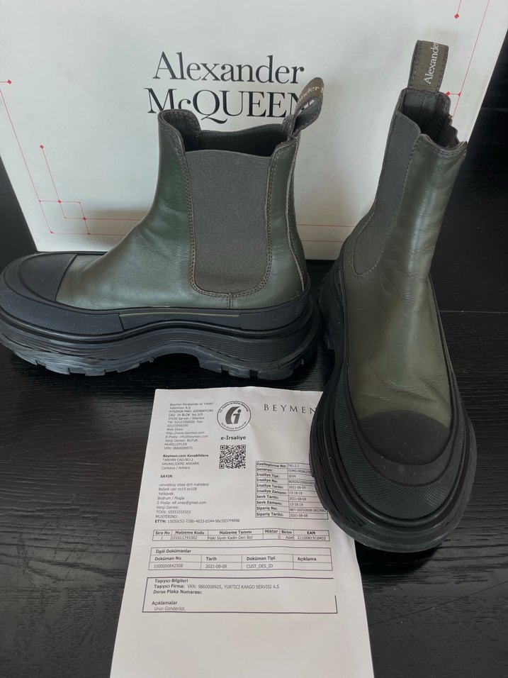 Alexander McQueen Koyu Yeşil Chunky Bot — görsel 4/6