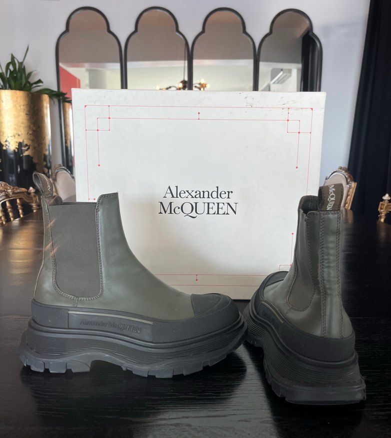 Alexander McQueen Koyu Yeşil Chunky Bot — görsel 3/6