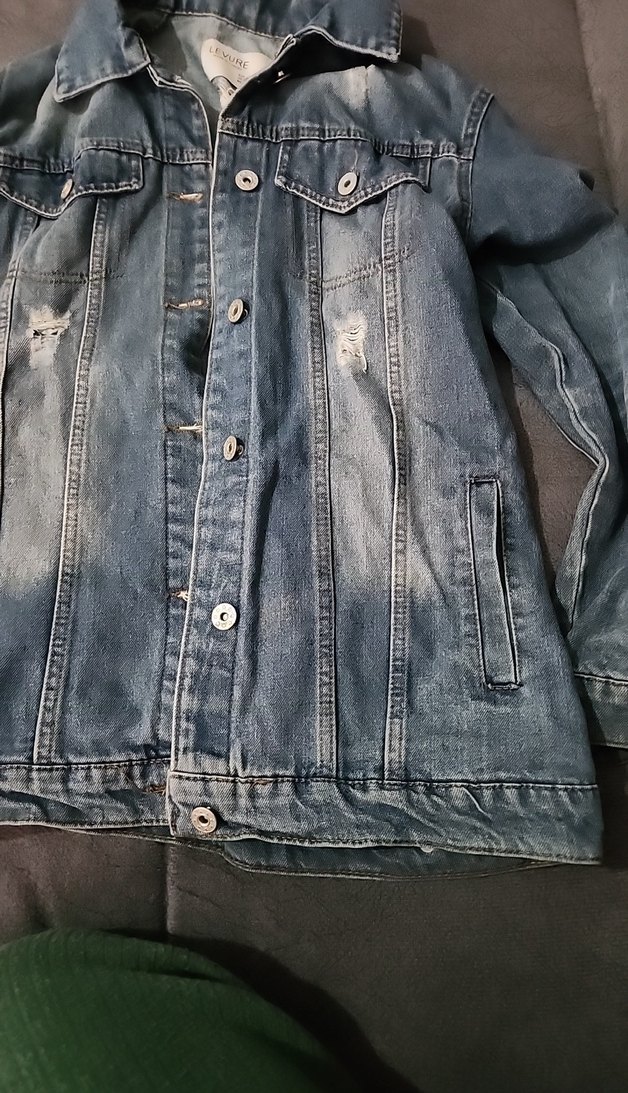 Gri Düğmeli Kadın Denim Ceket - Görsel 2