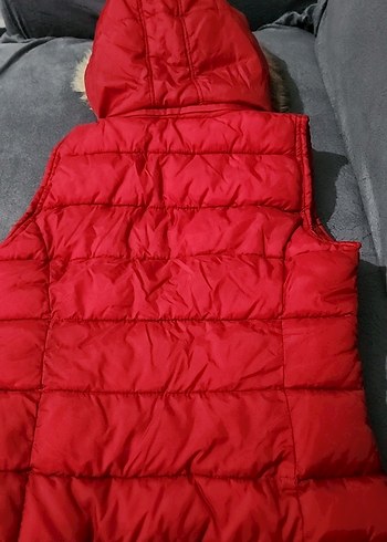 Düğmeli Kırmızı Kadın Yelek - Görsel 2