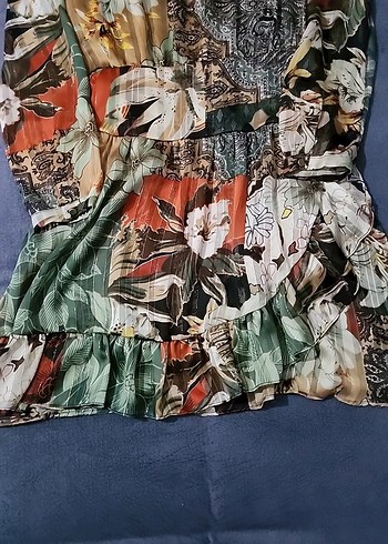 Çiçek Desenli Bohem Kadın Elbise - Görsel 2