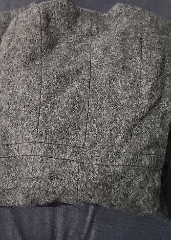 Gri Uzun Kadın Kaban - Görsel 3