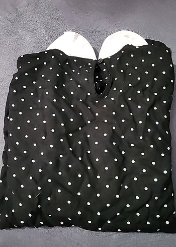 Puantiye Desenli Siyah Hamile Bluzu - Görsel 3