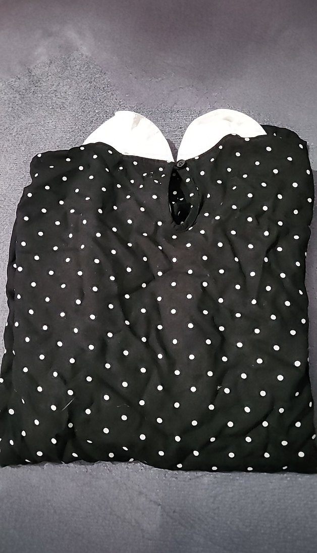 Puantiye Desenli Siyah Hamile Bluzu - Görsel 3