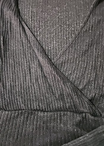 Gri V Yakalı Pilili Kadın Triko Kazak - Görsel 2