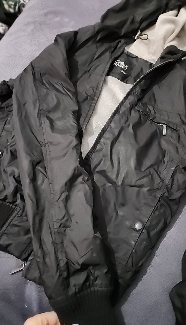 Fermuarlı Siyah kadın Yağmurluk - Görsel 2