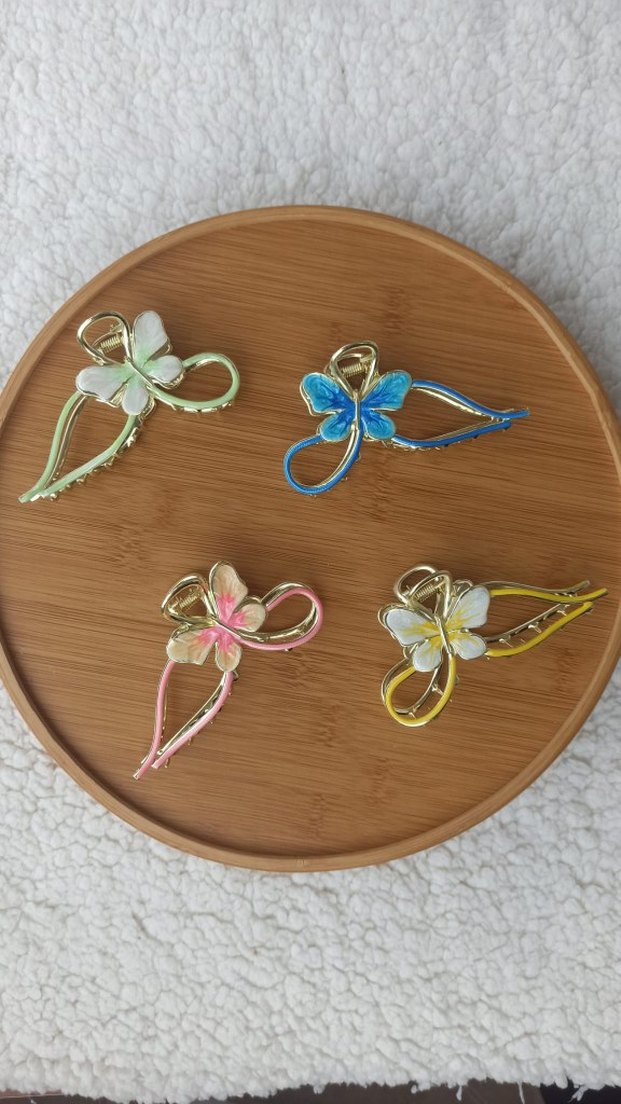 Seramik Papatya Detaylı Beyaz Saç Tokası - Görsel 2