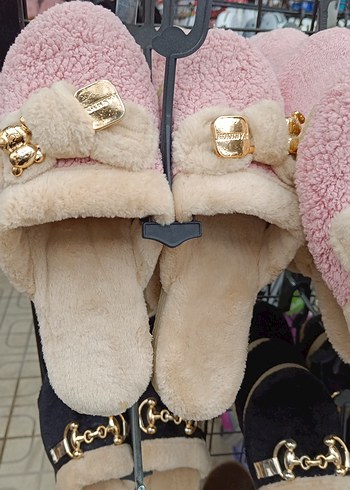 Kahverengi Nakışlı Kemerli Kadın Ev Terliği - Görsel 2