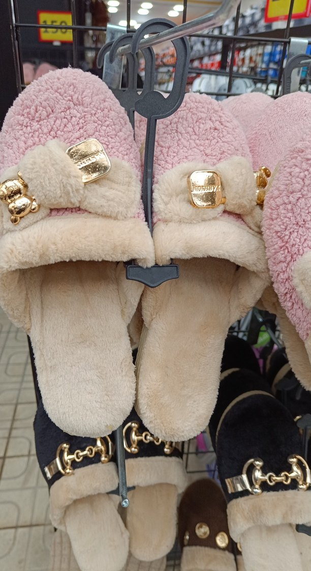 Kahverengi Nakışlı Kemerli Kadın Ev Terliği - Görsel 2